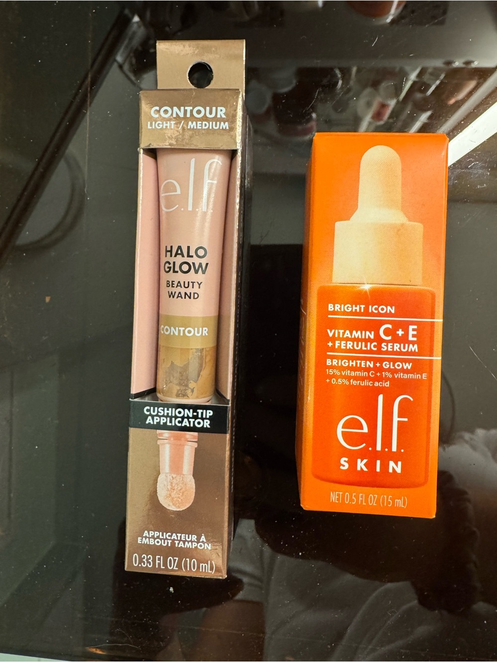 E.l.f. Halo Glow Beauty Wand Contour and Vit C serum